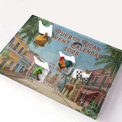 Puerto Rico Advent Calendar 2025 - Personalized Expats Advent Calendar With Ornaments