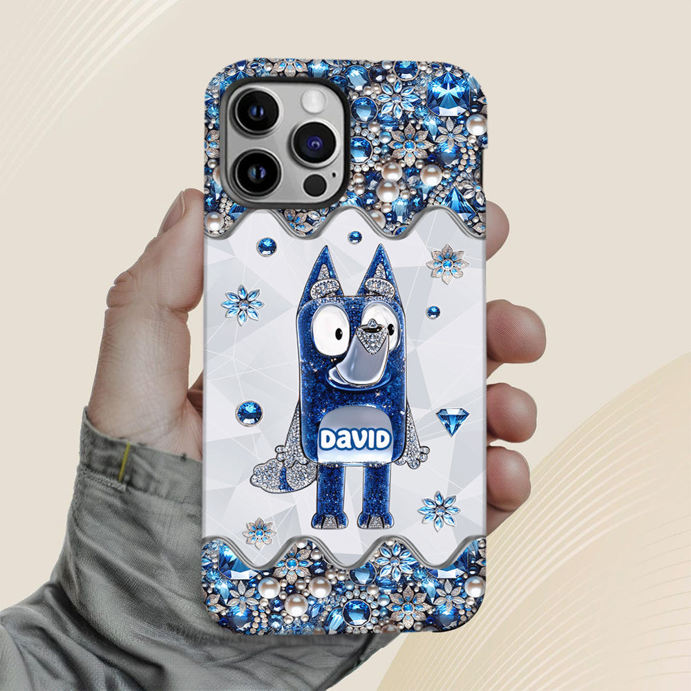 Cute Dog - Personalized Blue Dog Full Print Phone Case