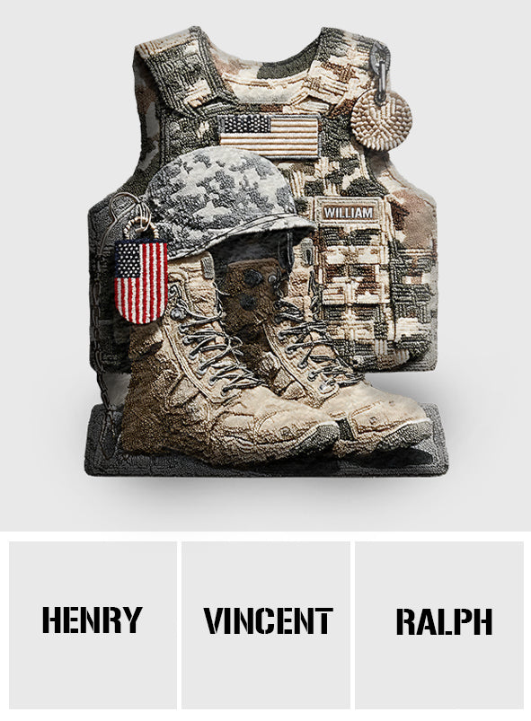 Honoring All Who Served - Personalized Veteran Faux Fur Shaped Pillow