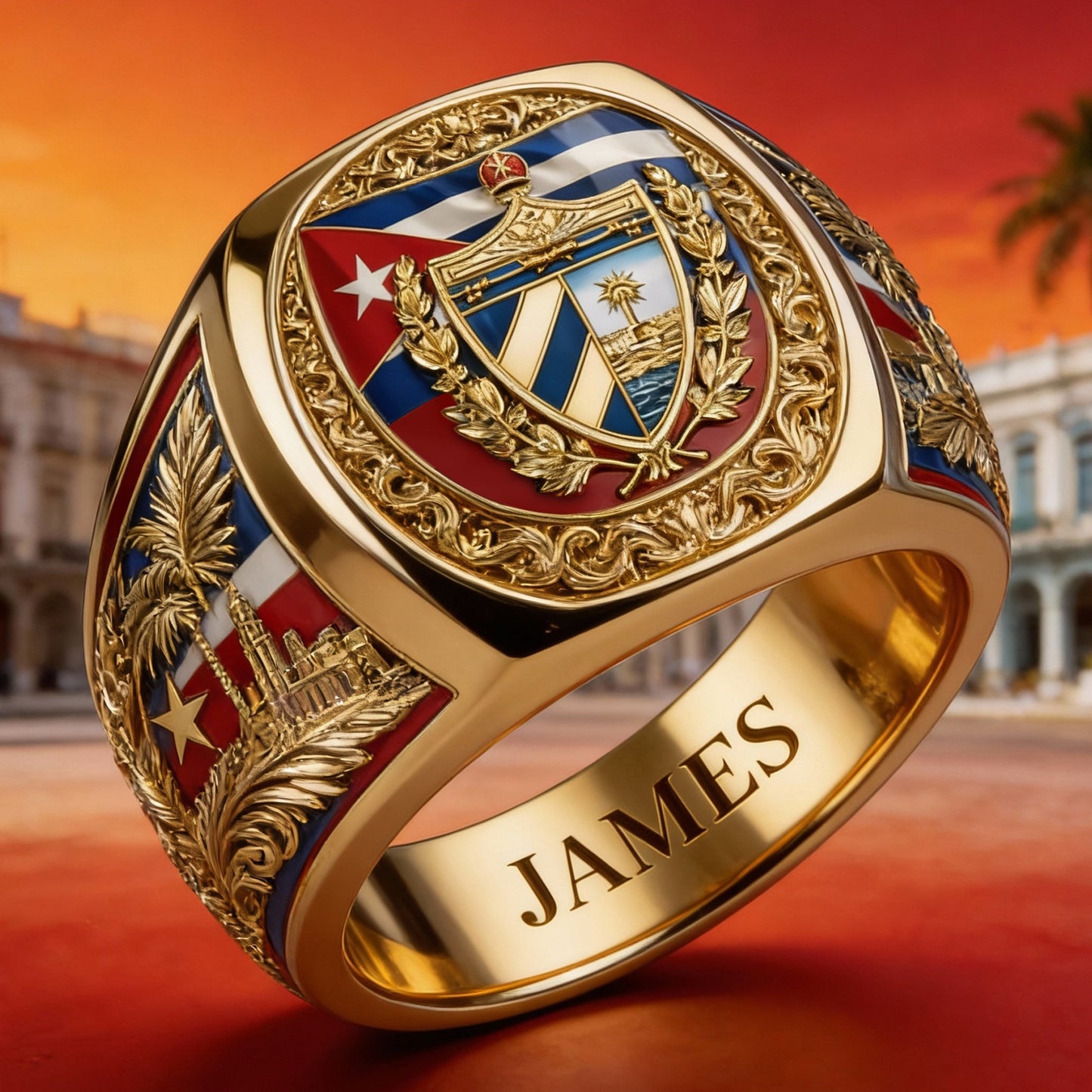 Proud Cuba - Personalized Expats Signet Ring