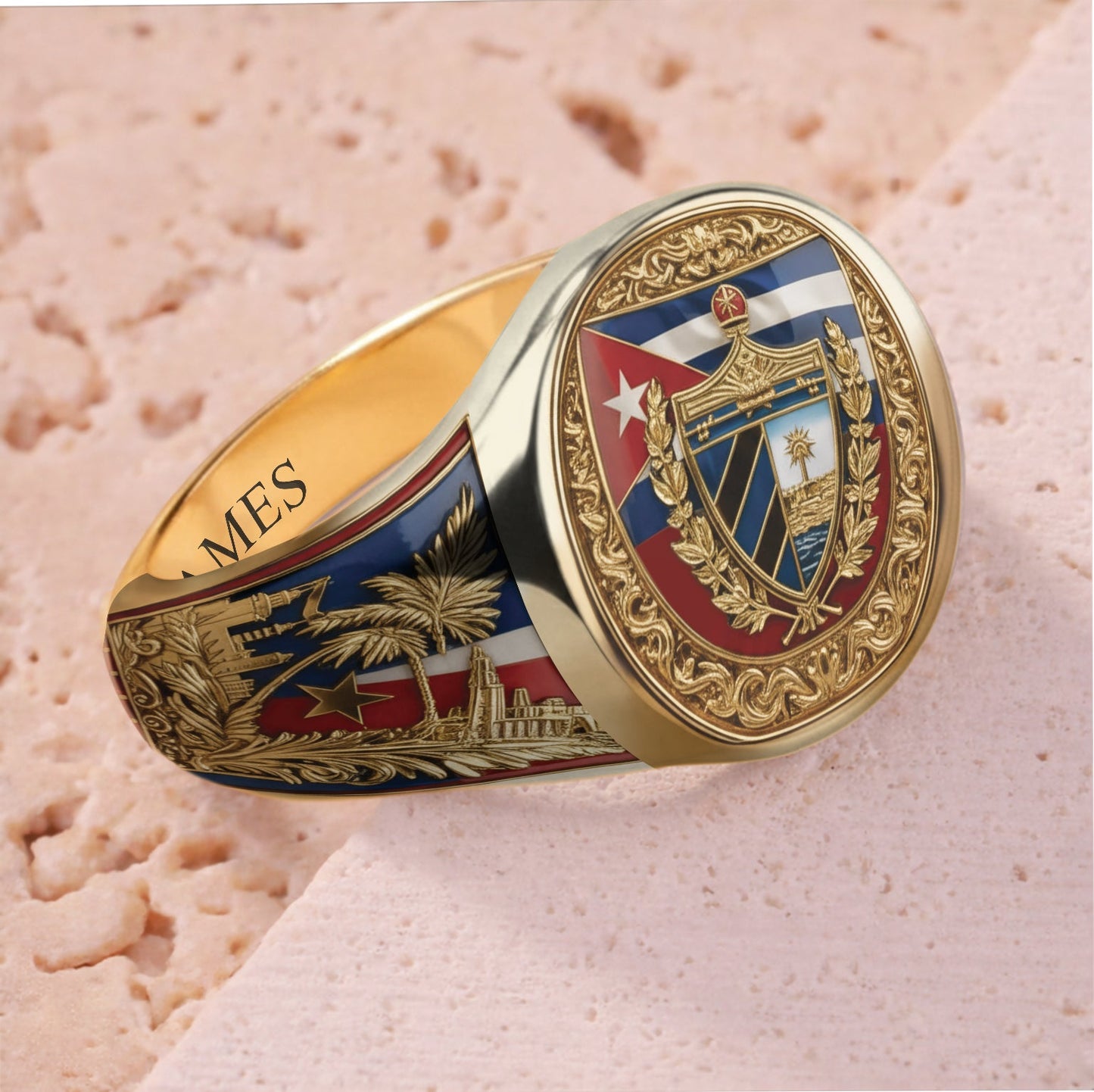 Proud Cuba - Personalized Expats Signet Ring