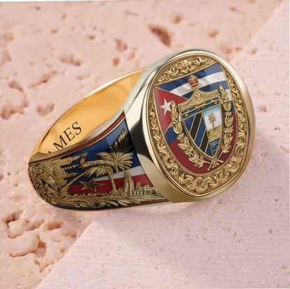 Proud Cuba - Personalized Expats Signet Ring