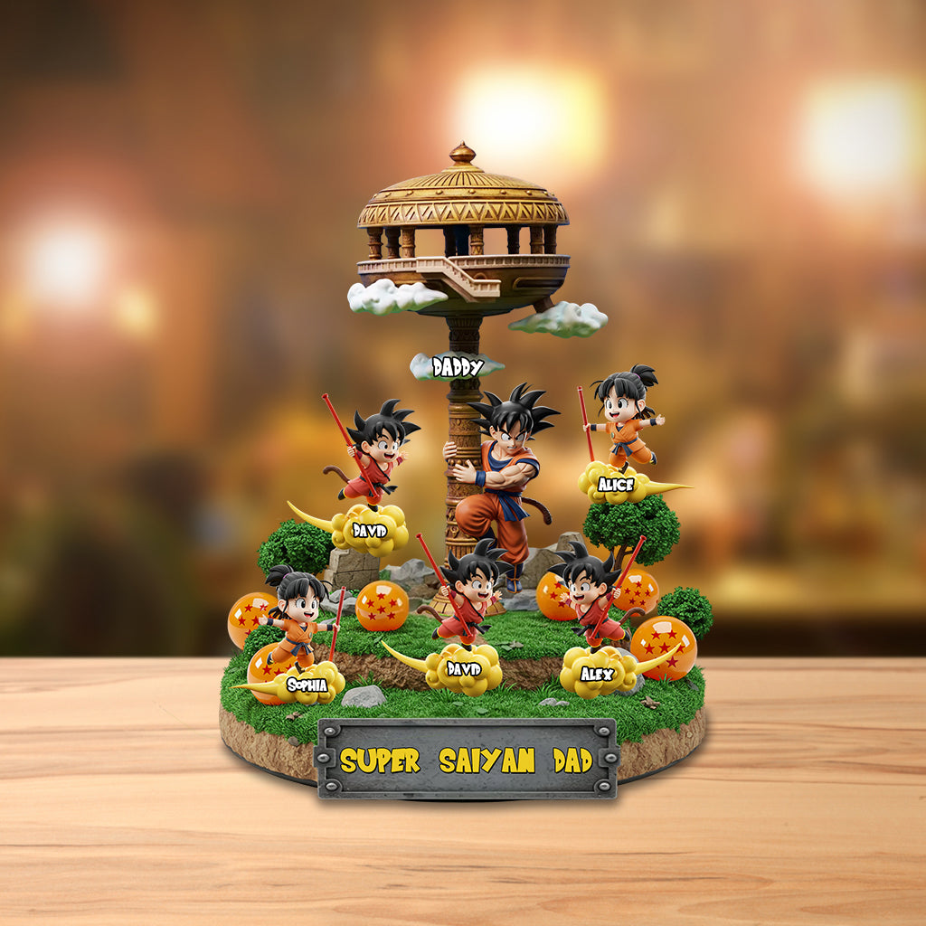 Strong Dad - Personalized Seven Balls Custom Shaped Acrylic Plaque