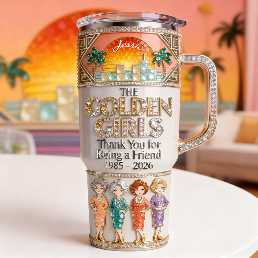 Thank You For Being A Friend - Personalized Tumbler With Handle