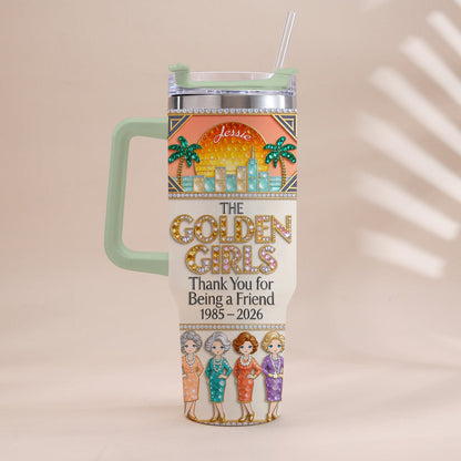 Thank You For Being A Friend - Personalized Tumbler With Handle
