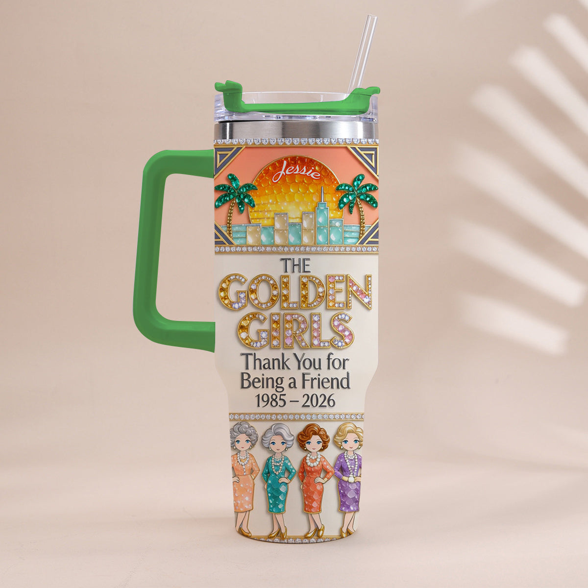 Thank You For Being A Friend - Personalized Tumbler With Handle