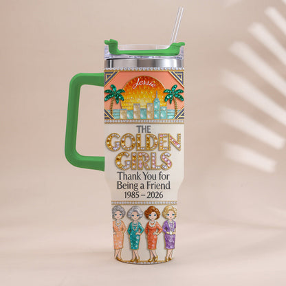 Thank You For Being A Friend - Personalized Tumbler With Handle