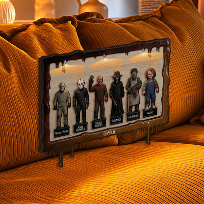 Horror Movie Fan - Personalized Horror Character Wooden Light Shadow Box