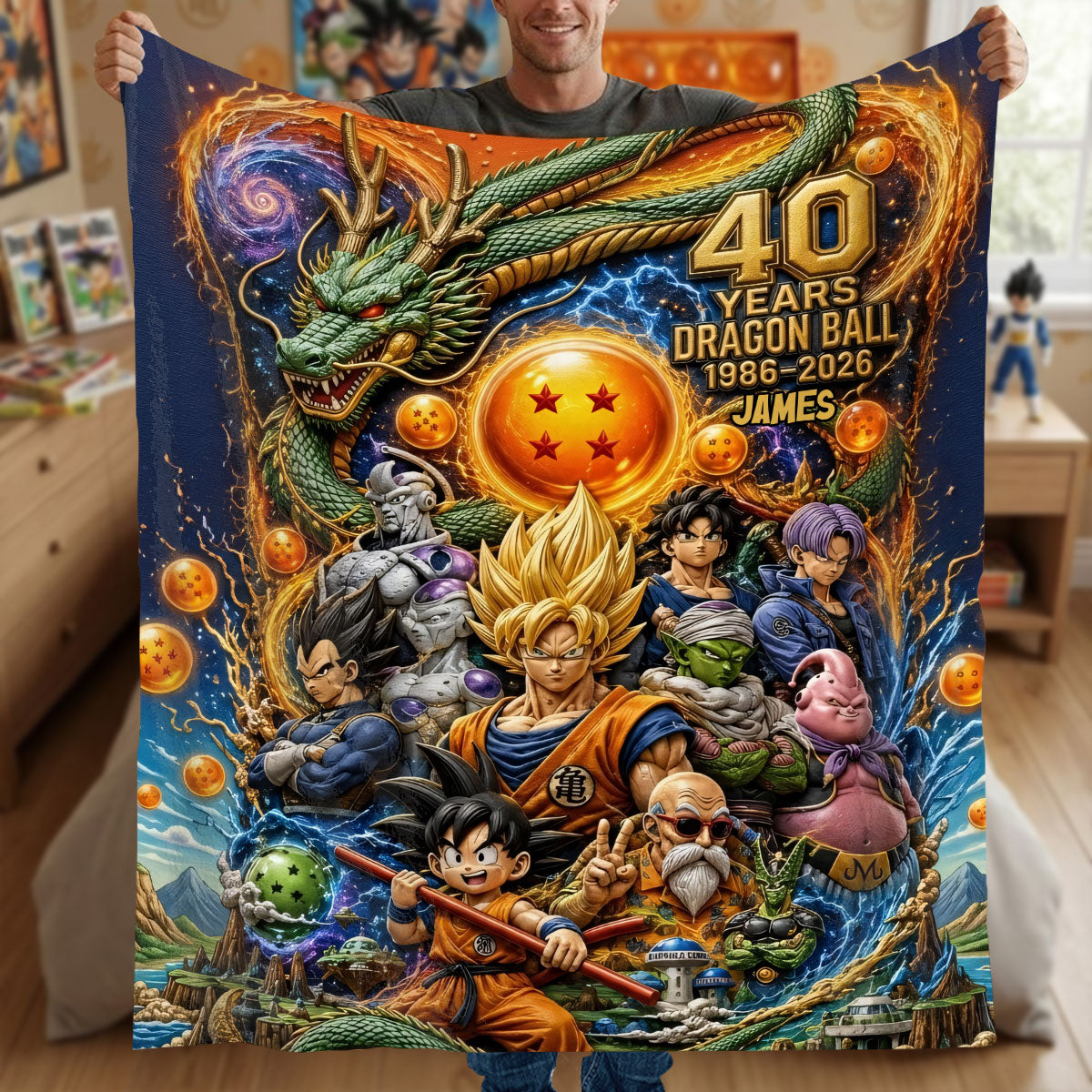 The Strongest 40th Anniversary - Personalized Seven Balls Blanket