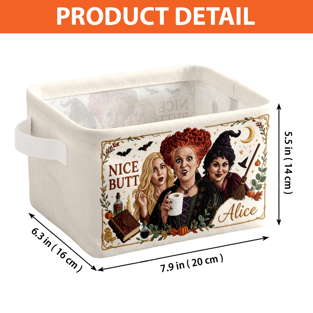 Nice Butt - Personalized Three Witches Rectangle Storage Basket