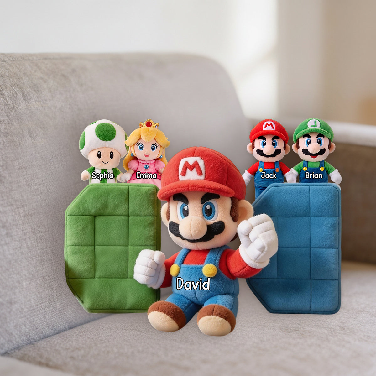 Super Dadio - Gift For Father - Personalized Super Plumber Premium Faux Fur Pillow