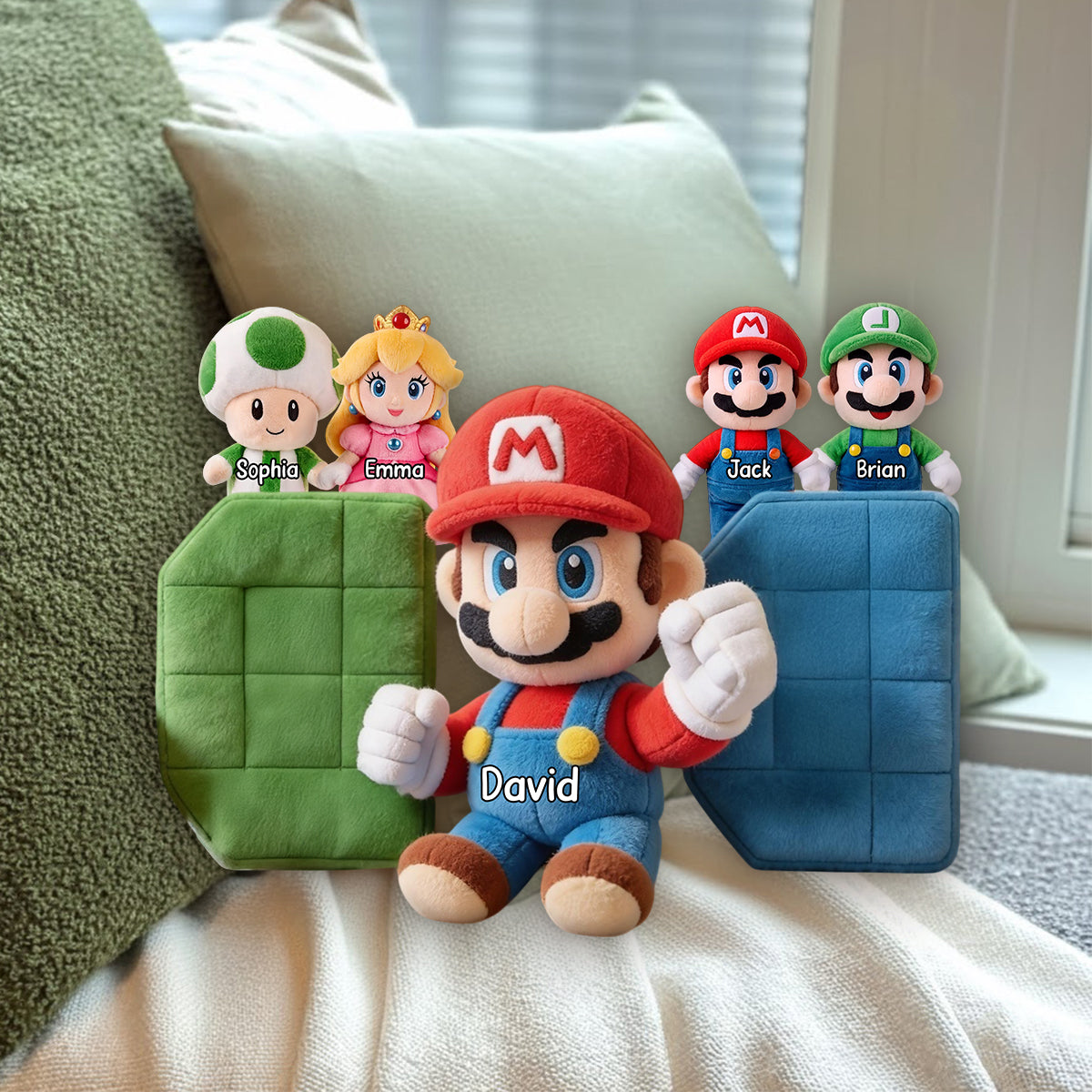 Super Dadio - Gift For Father - Personalized Super Plumber Premium Faux Fur Pillow