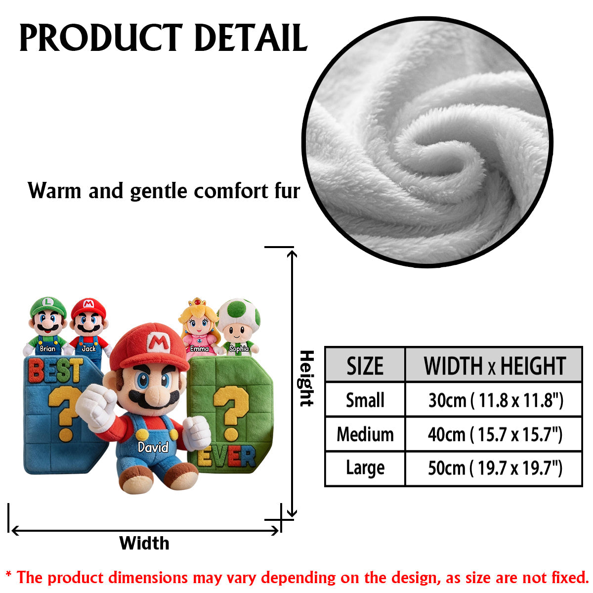 Super Dadio - Gift For Father - Personalized Super Plumber Premium Faux Fur Pillow