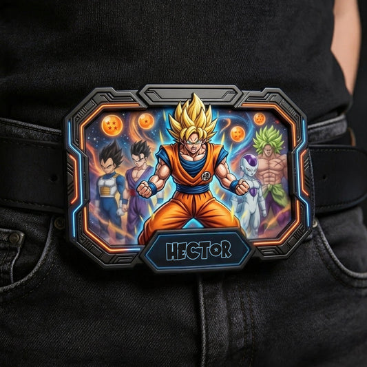 Strongest Warrior - Personalized Seven Balls Leather Belt With Shaped Buckle