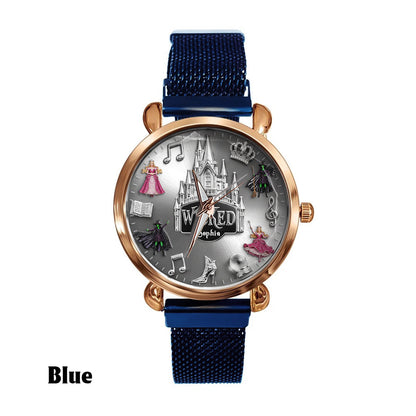 Witch and Princess Harmony - Personalized Green and Pink Women Hand Watch