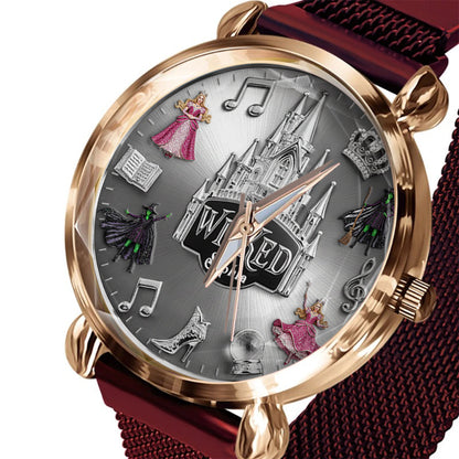 Witch and Princess Harmony - Personalized Green and Pink Women Hand Watch