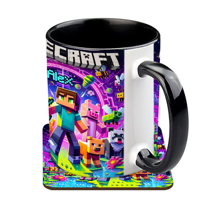 Cool Block Man - Personalized Block World Accent Mug