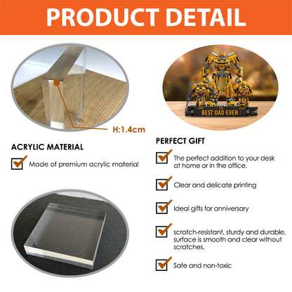 Best Dad Ever - Personalized Father Custom Shaped Acrylic Plaque