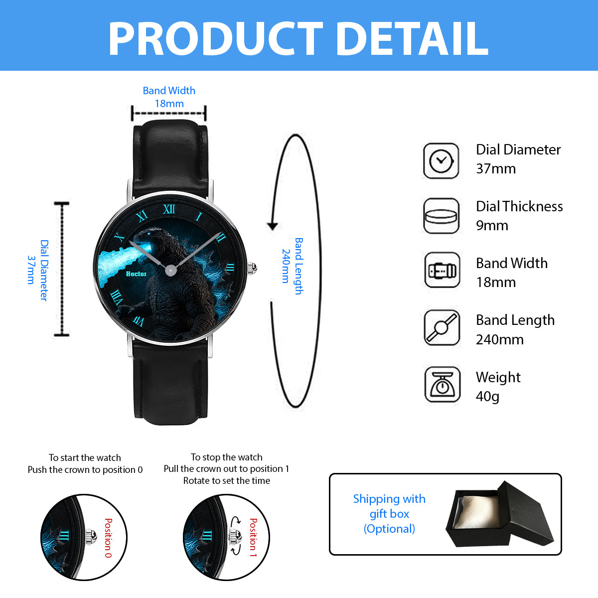 Atomic Bomb Creature - Personalized Giant Monster Hand Watch