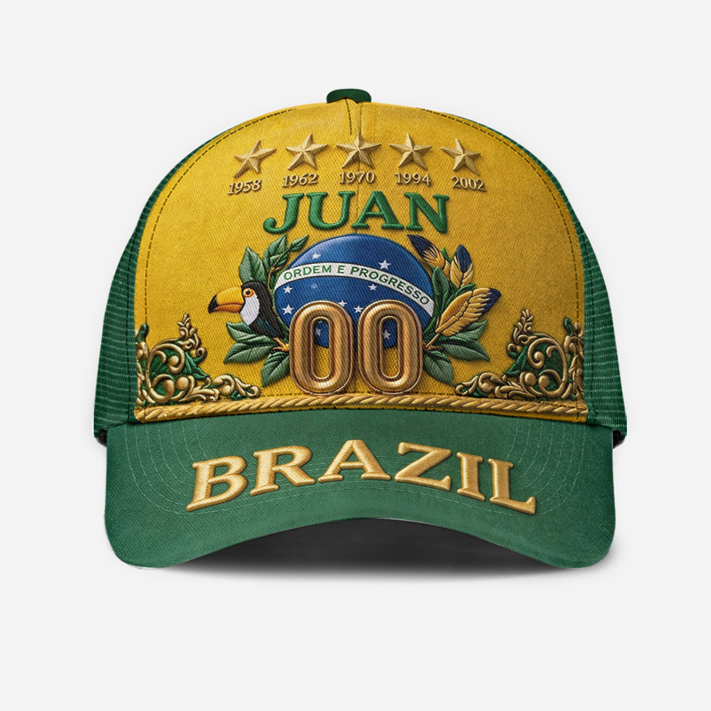Brazil Five Times Champion - Personalized Soccer Classic Cap