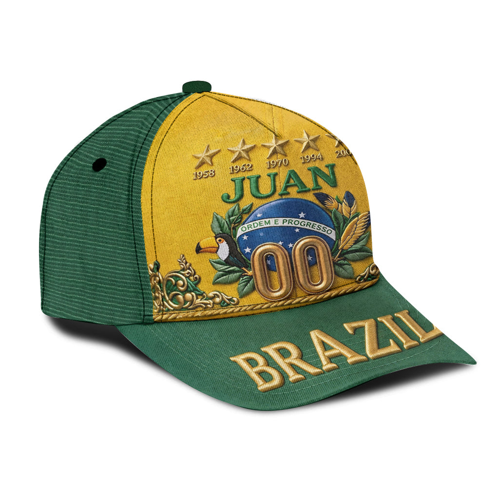 Brazil Five Times Champion - Personalized Soccer Classic Cap
