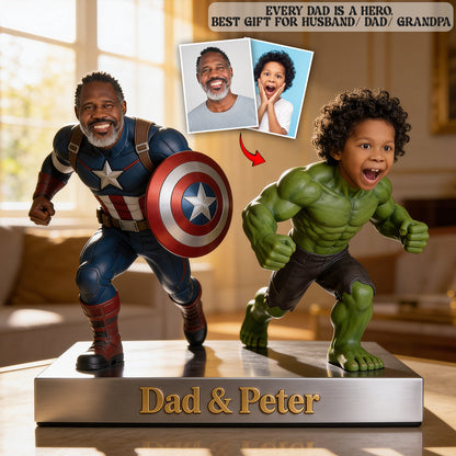 Father Gift, Funny Father Gift - Personalized Marvelous Universe Custom Shaped Acrylic Plaque