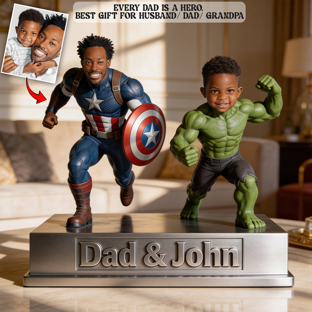 Father Gift, Funny Father Gift - Personalized Marvelous Universe Custom Shaped Acrylic Plaque