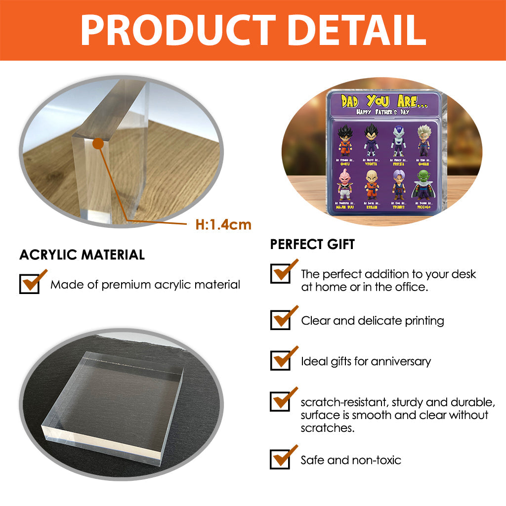 Dad You Are... - Personalized Seven Balls Custom Shaped Acrylic Plaque