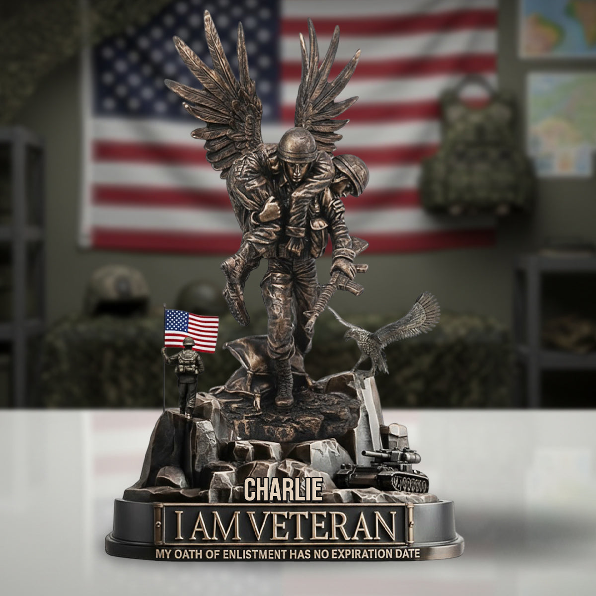 I Am Veteran My Oath of Enlistment Has No Expiration Date - Personalized Veteran Custom Shaped Acrylic Plaque
