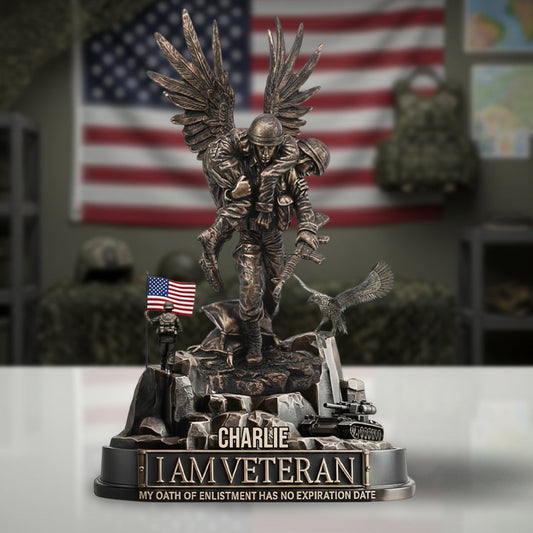 I Am Veteran My Oath of Enlistment Has No Expiration Date - Personalized Veteran Custom Shaped Acrylic Plaque