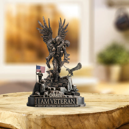 I Am Veteran My Oath of Enlistment Has No Expiration Date - Personalized Veteran Custom Shaped Acrylic Plaque