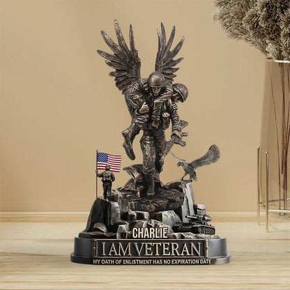 I Am Veteran My Oath of Enlistment Has No Expiration Date - Personalized Veteran Custom Shaped Acrylic Plaque