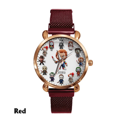 Just A Girl Who Loves Horror Movies - Personalized Women Hand Watch