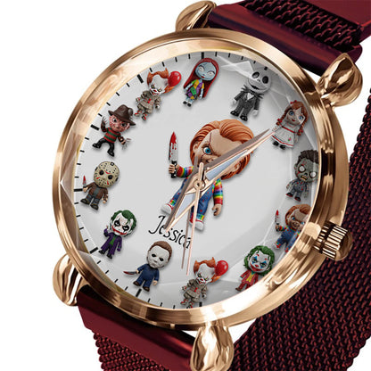 Just A Girl Who Loves Horror Movies - Personalized Women Hand Watch