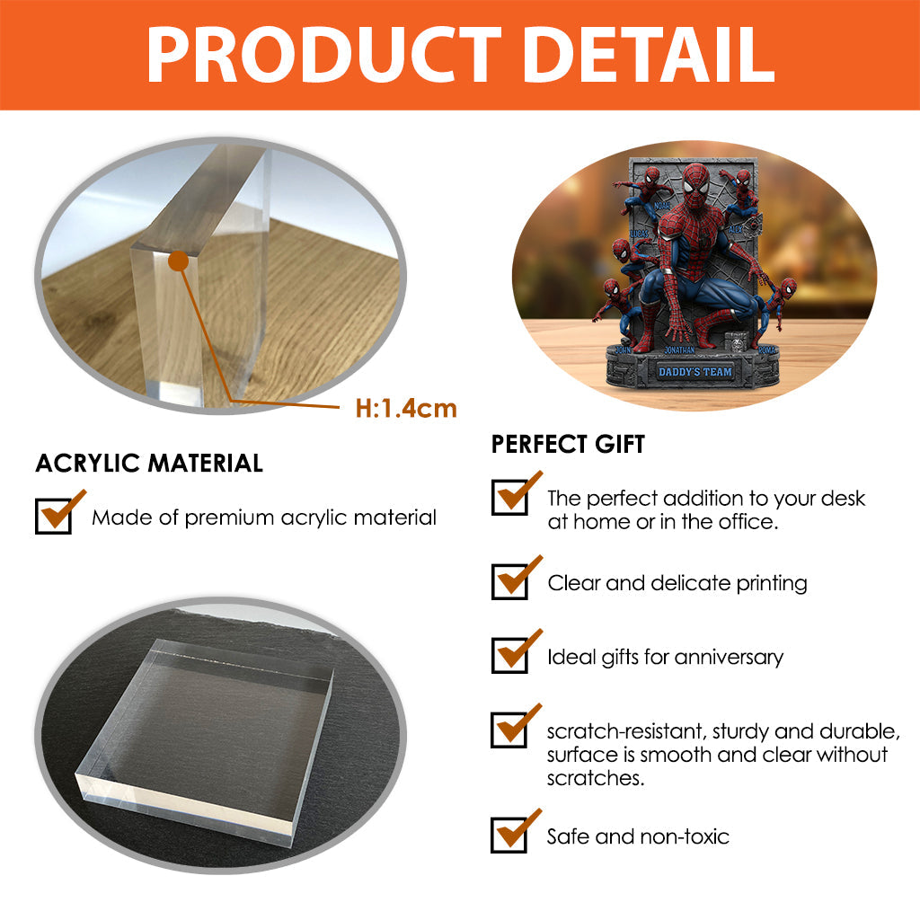 The Best Team - Personalized Father Custom Shaped Acrylic Plaque