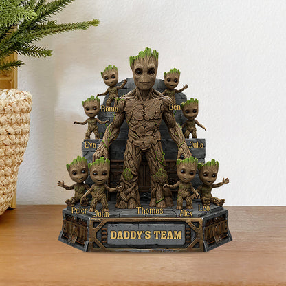 The Best Team - Personalized Father Custom Shaped Acrylic Plaque