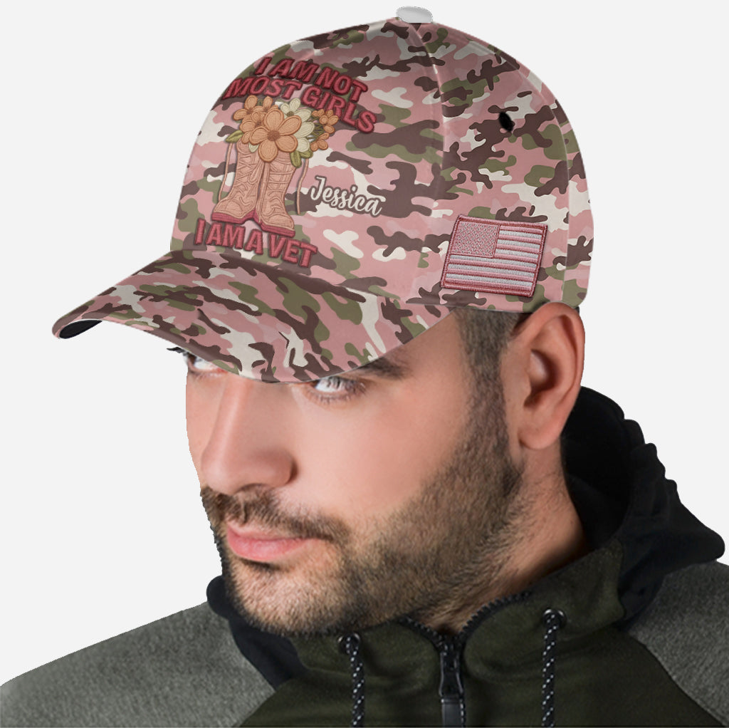 I Am Not Most Girls I Am A Vet Women Veteran - Personalized Veteran Classic Cap