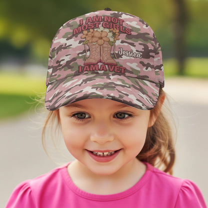 I Am Not Most Girls I Am A Vet Women Veteran - Personalized Veteran Classic Cap