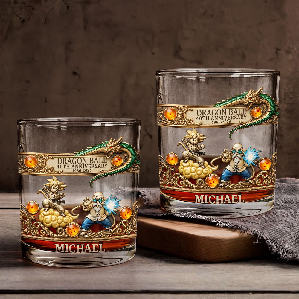 Strong Warrior 40th Anniversary - Personalized Seven Balls Whiskey Glass