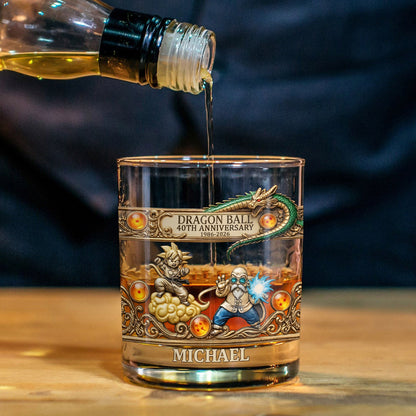 Strong Warrior 40th Anniversary - Personalized Seven Balls Whiskey Glass
