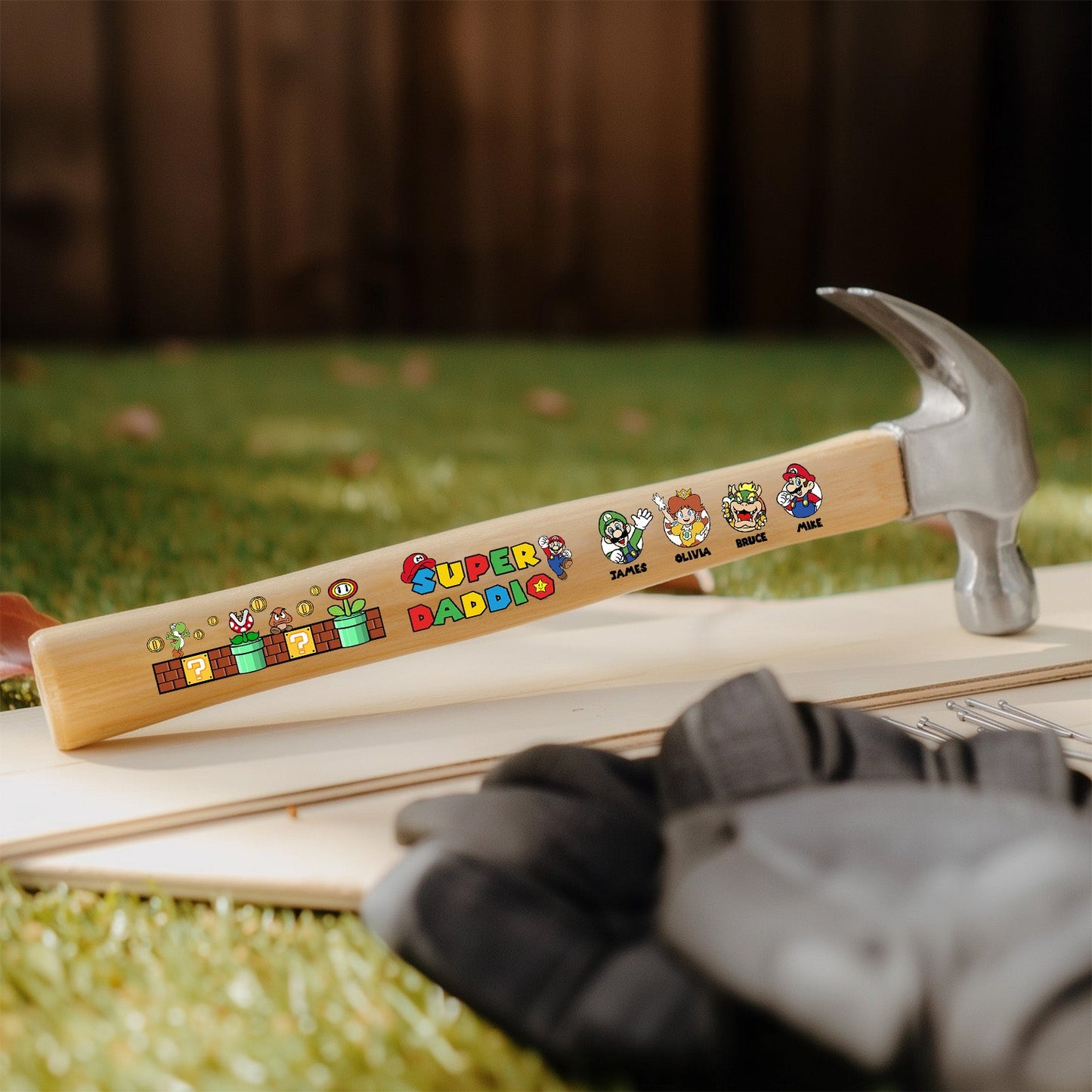 Super Daddio - Personalized Father Wooden Hammer
