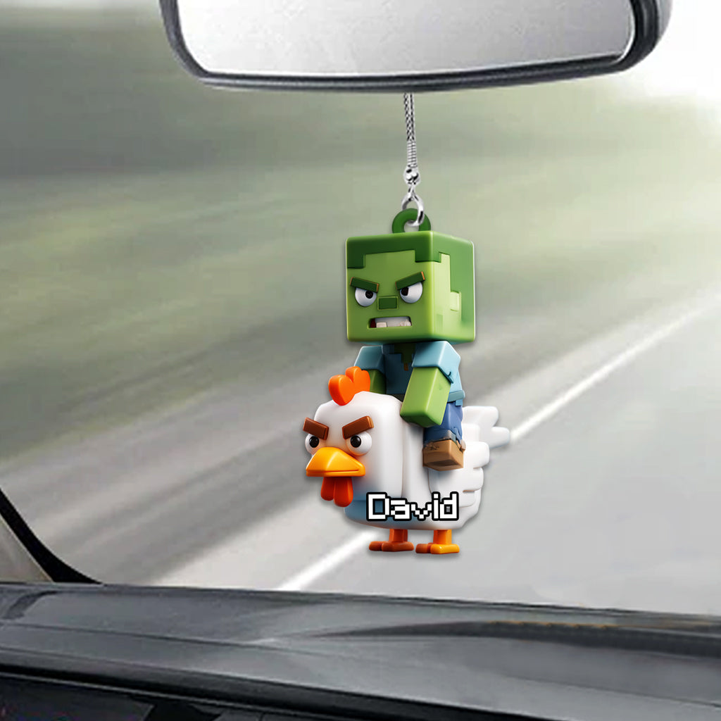 Chicken Jockey! - Personalized Block World Car Ornament