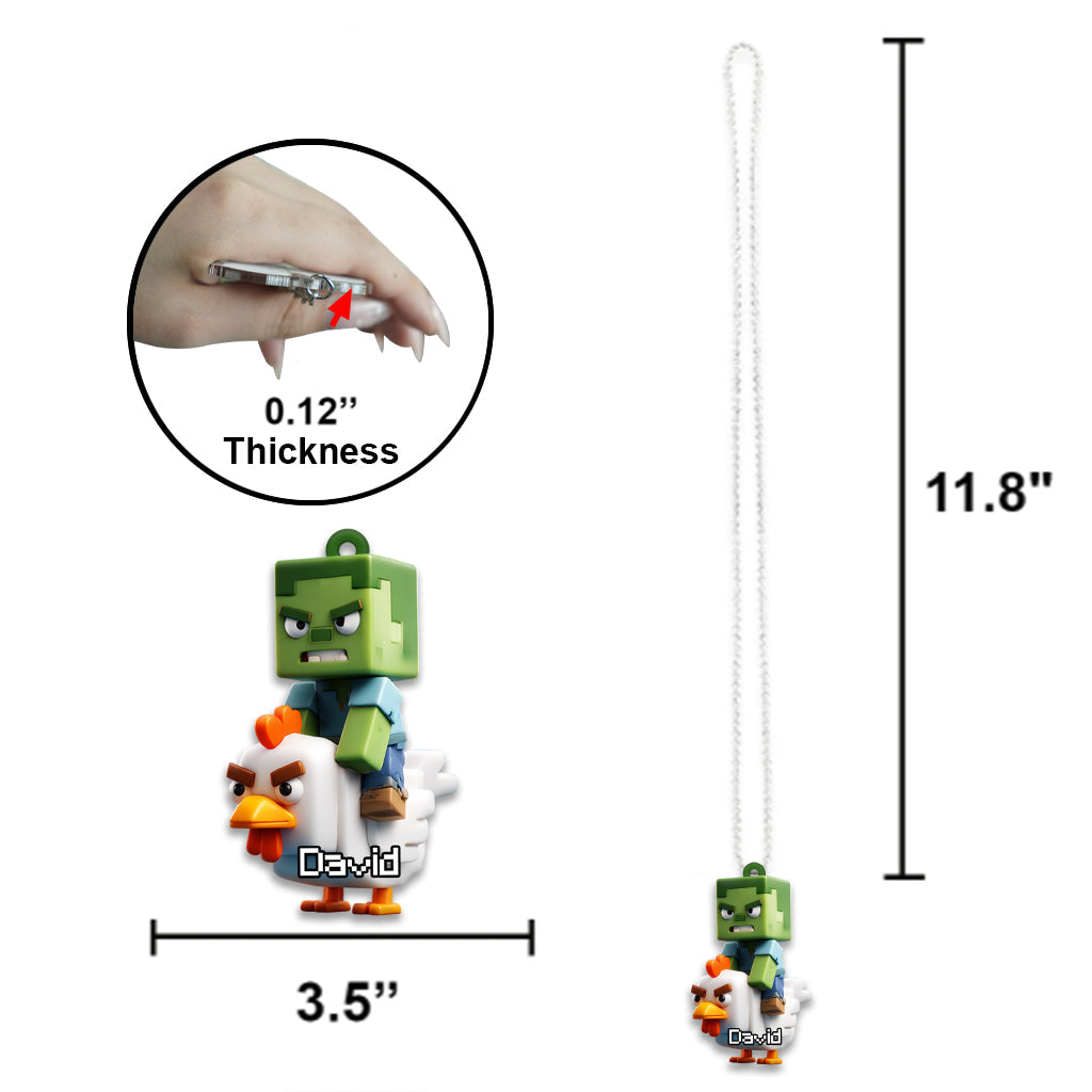 Chicken Jockey! - Personalized Block World Car Ornament