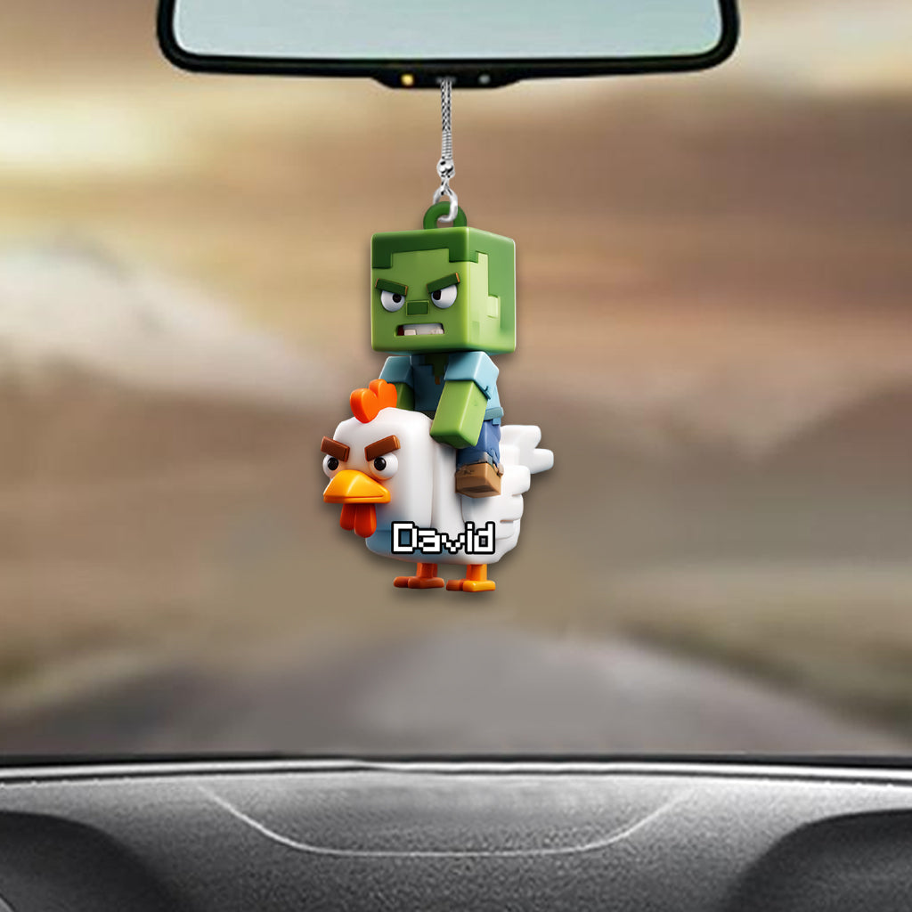 Chicken Jockey! - Personalized Block World Car Ornament