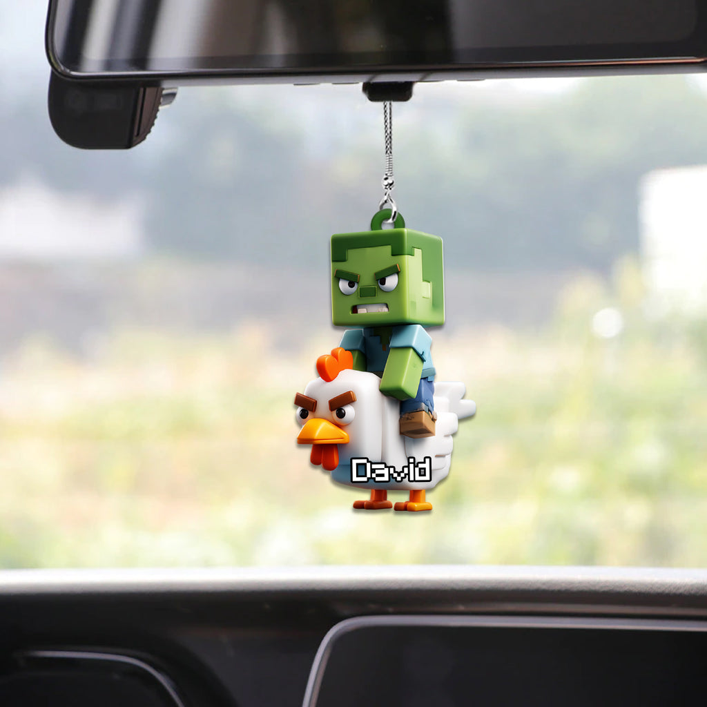 Chicken Jockey! - Personalized Block World Car Ornament