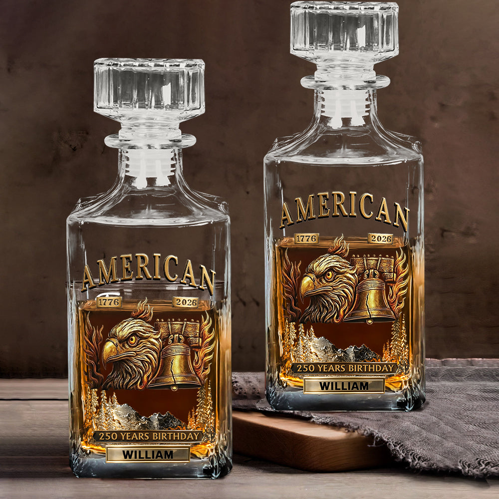 250 Years Birthday - Personalized Veteran Whiskey Decanter Set