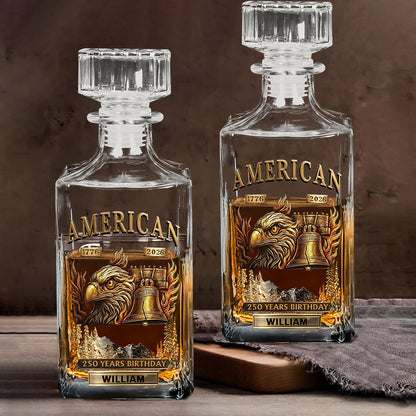 250 Years Birthday - Personalized Veteran Whiskey Decanter Set