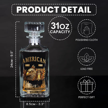 250 Years Birthday - Personalized Veteran Whiskey Decanter Set