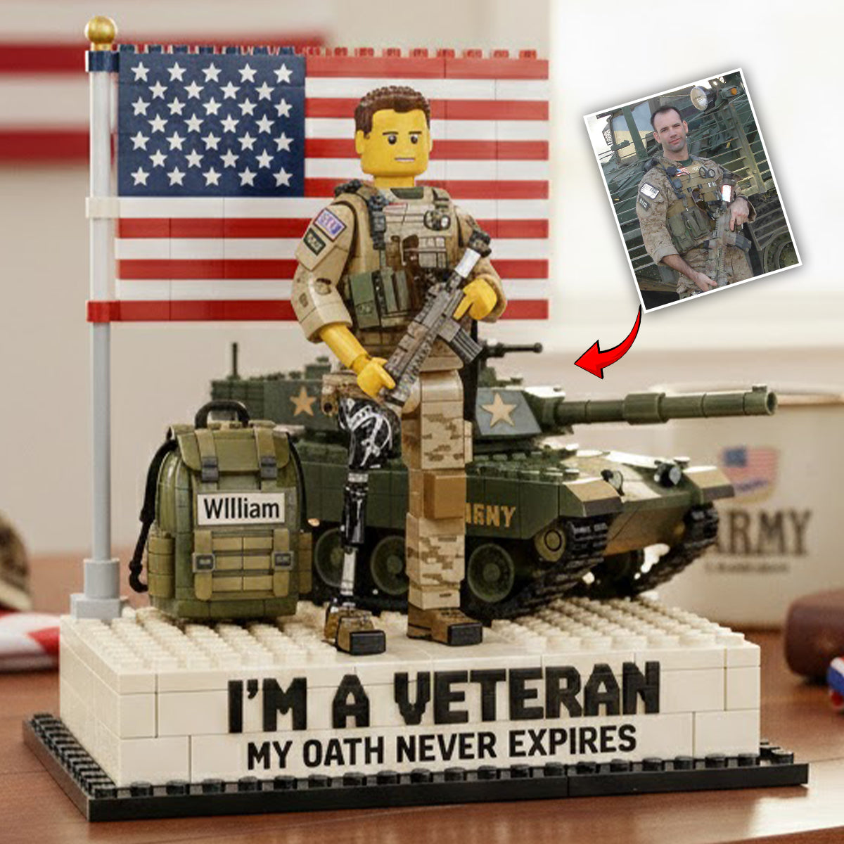 Military Veteran - Personalized Veteran Custom Shaped Acrylic Plaque