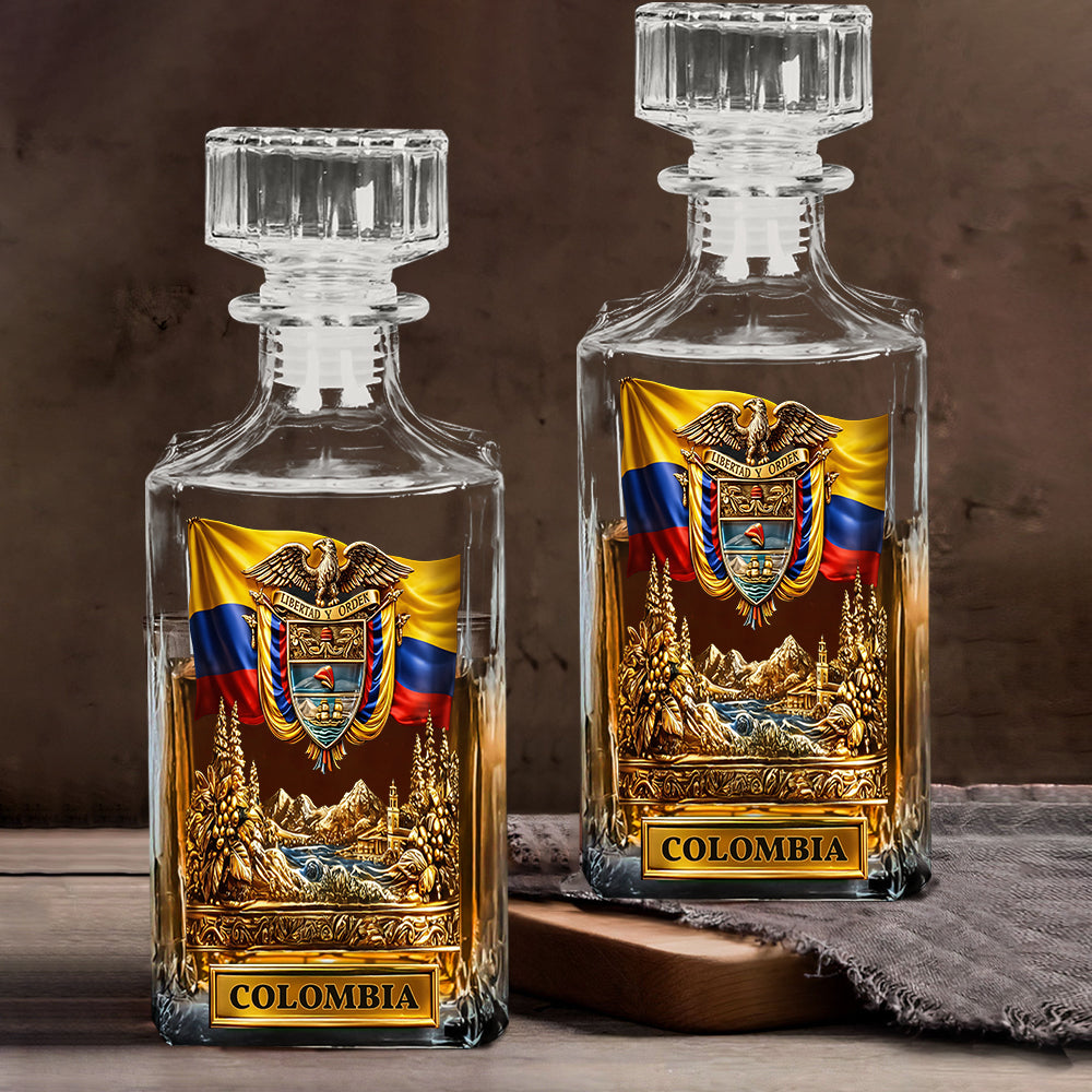 Proud Colombian - Personalized Expats Whiskey Decanter Set